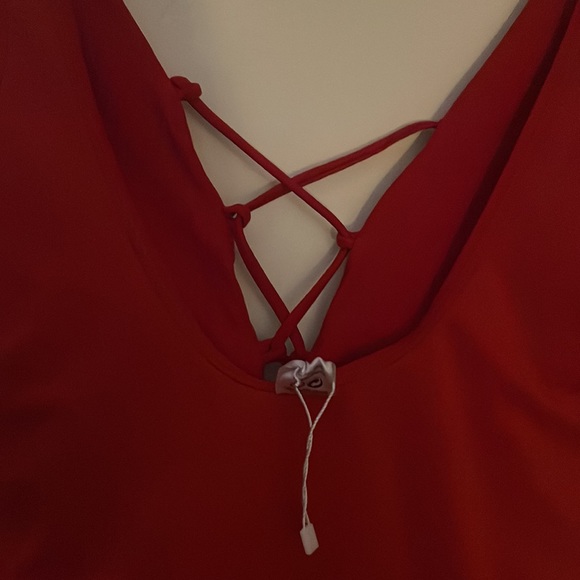 Red One Piece Swim suit - Picture 4 of 5